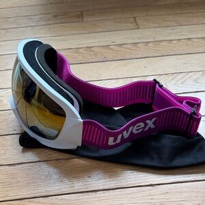 Uvex contest FM White Ski Goggles with Reflective Lens